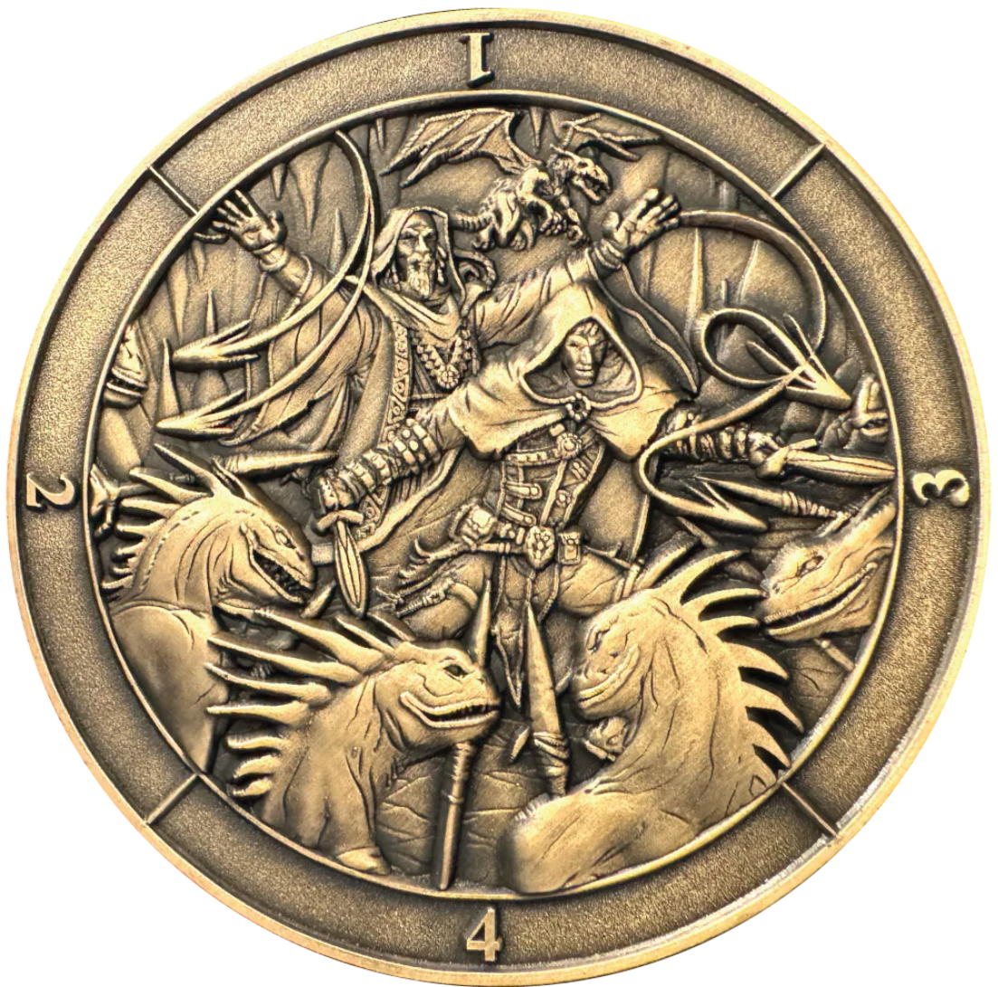 D4 Battle Scene Dice Coin